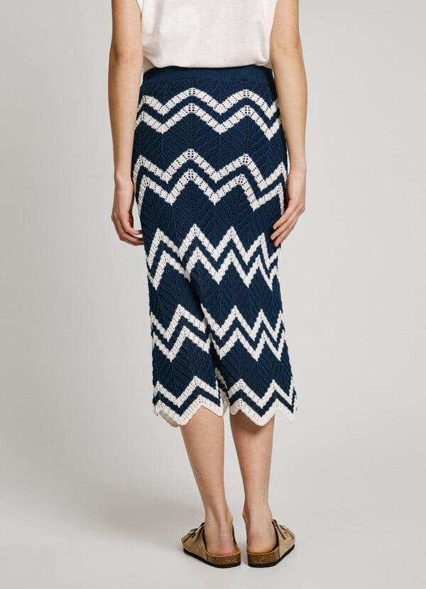 Pepe Jeans Falda Midi Estampado Zigzag