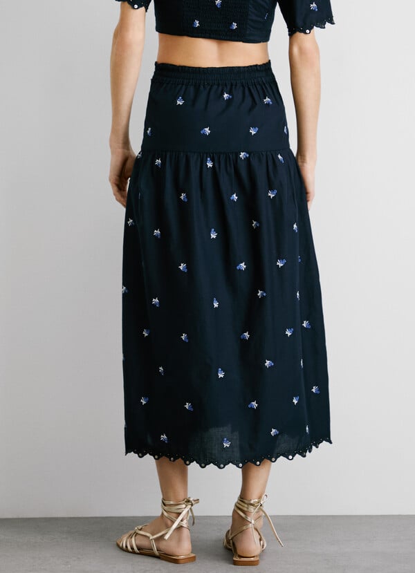 Pepe Jeans Falda Midi Popelín