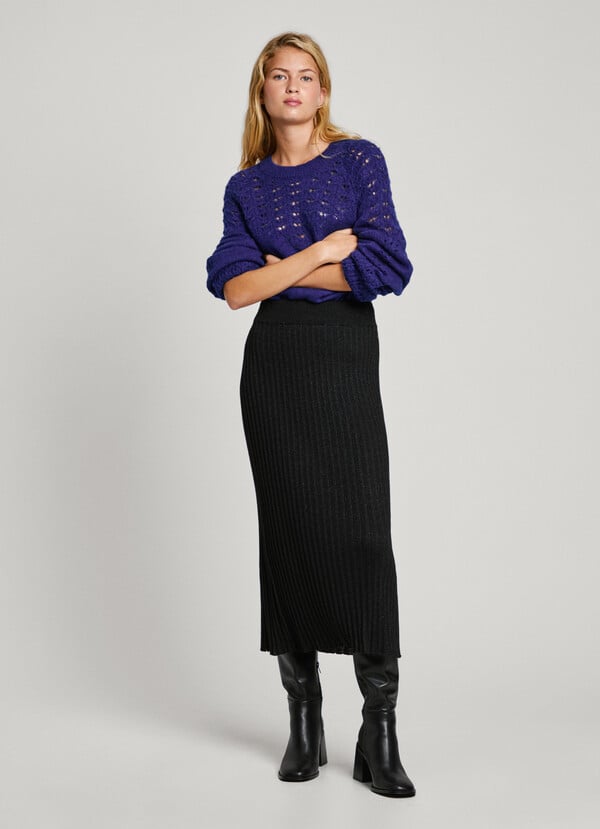 Pepe Jeans falda midi rayas canalé