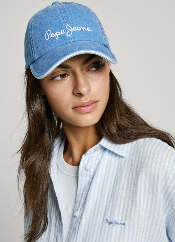 Pepe Jeans gorra denim con logo bordado