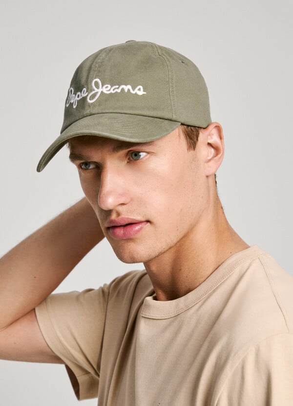 Pepe Jeans gorra sarga con logo bordado