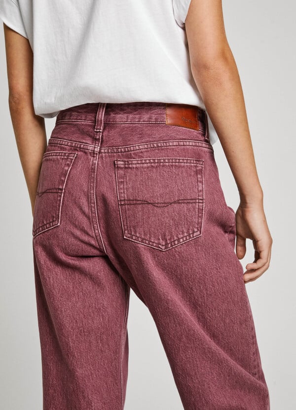 Pepe Jeans Jeans Fit Loose Y Tiro Alto - Berry