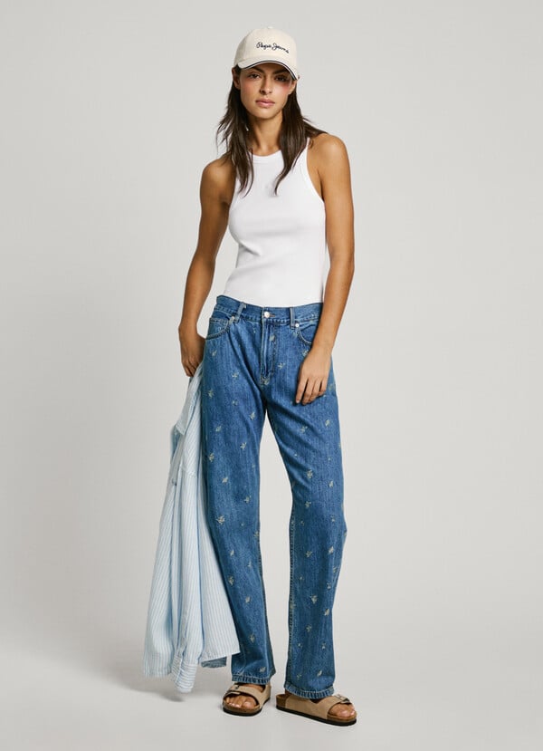 Pepe Jeans jeans fit loose y tiro bajo - blossom