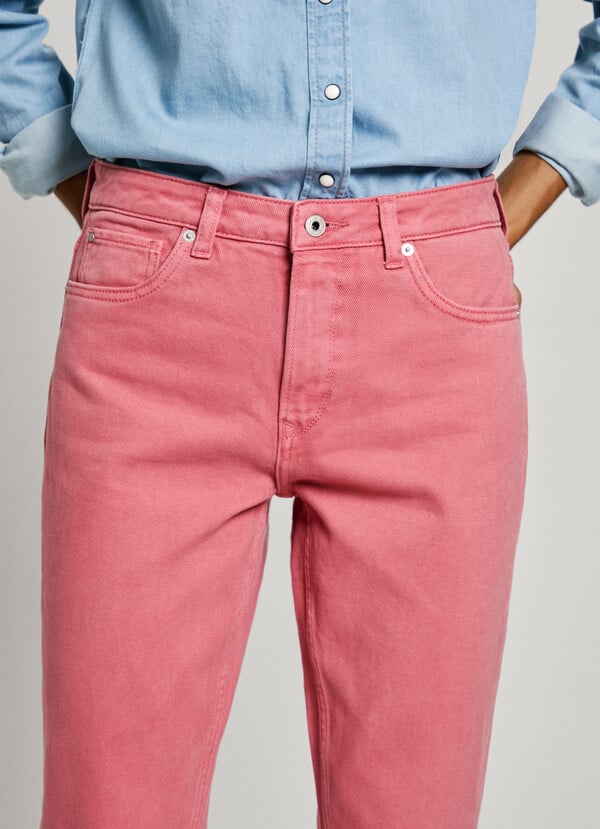 Pepe Jeans Jeans Fit Taper Y Tiro Alto - Violet