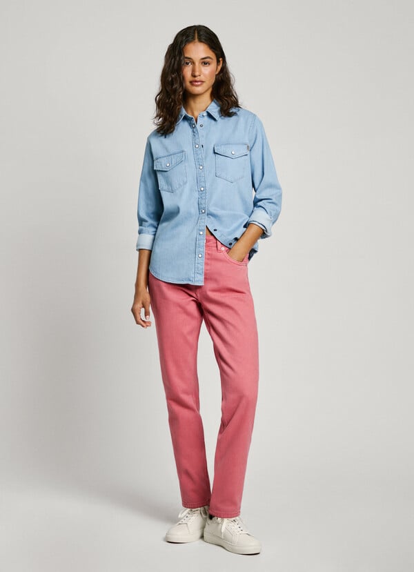 Pepe Jeans jeans fit taper y tiro alto - violet