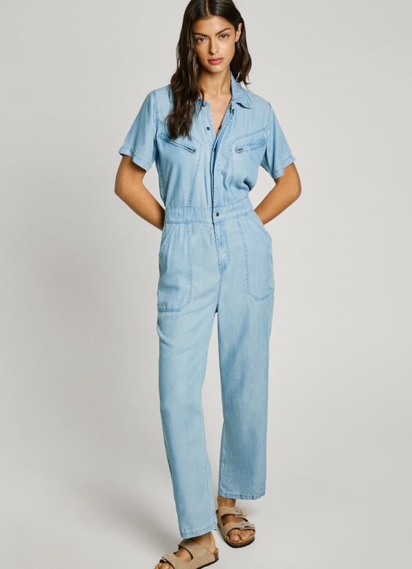 Pepe Jeans mono largo denim cuello camisero