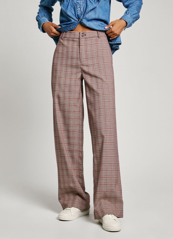 Pepe Jeans Pantalón Ancho De Cuadros