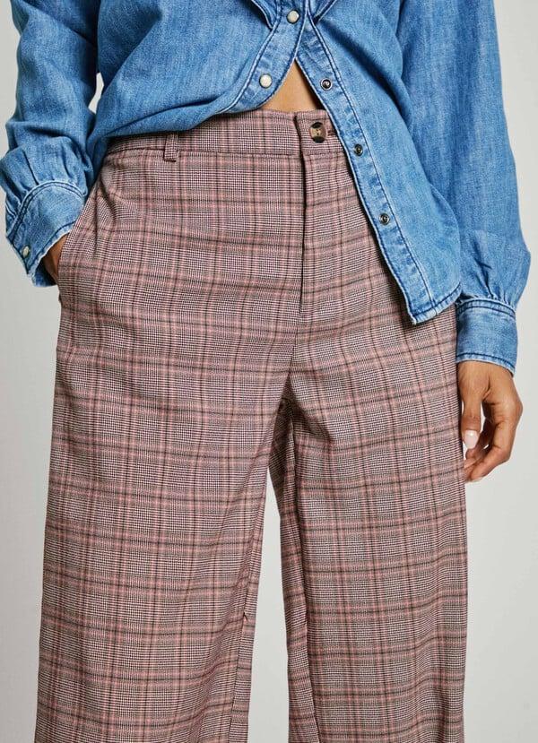 Pepe Jeans Pantalón Ancho De Cuadros