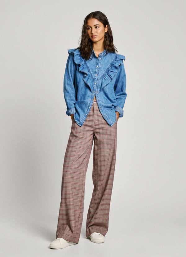 Pepe Jeans pantalón ancho de cuadros