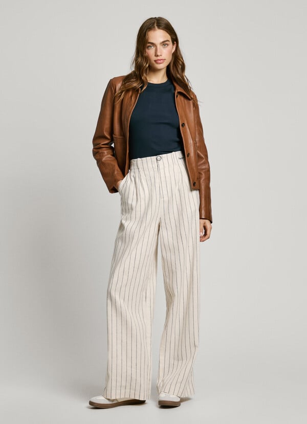 Pepe Jeans pantalón ancho de rayas