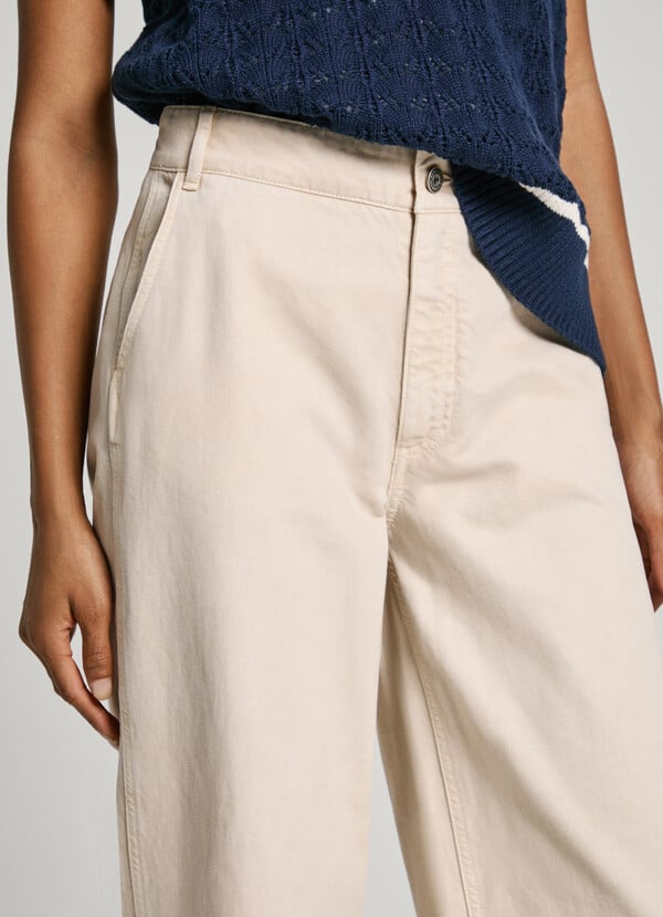 Pepe Jeans Pantalón Ancho Teñido En Prenda