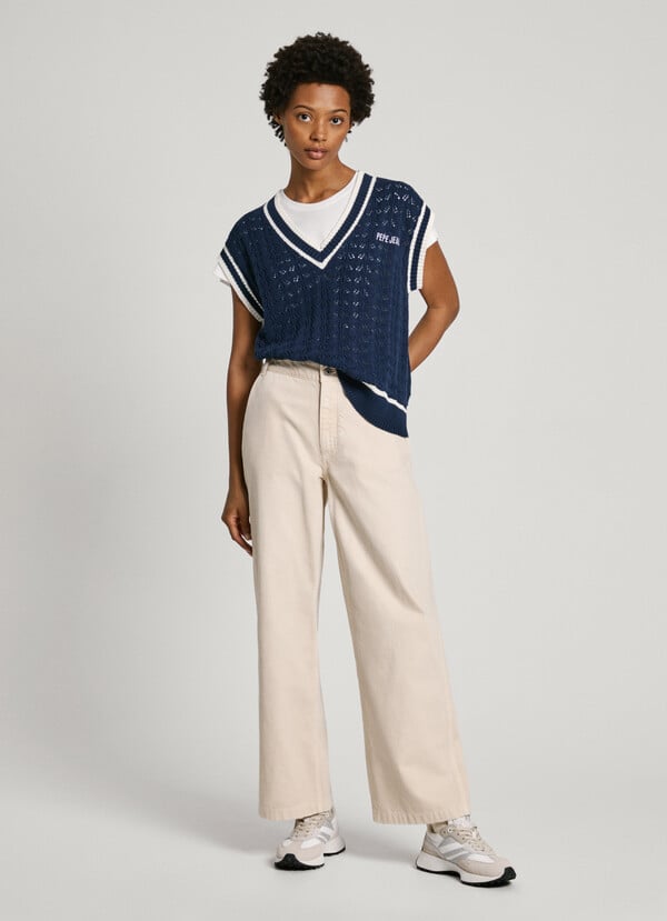 Pepe Jeans pantalón ancho teñido en prenda