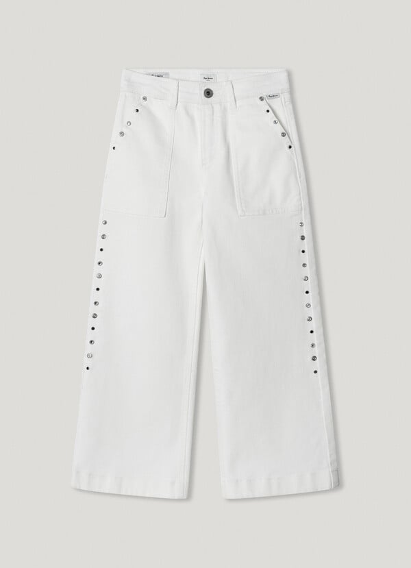 Pepe Jeans pantalón de sarga con remaches