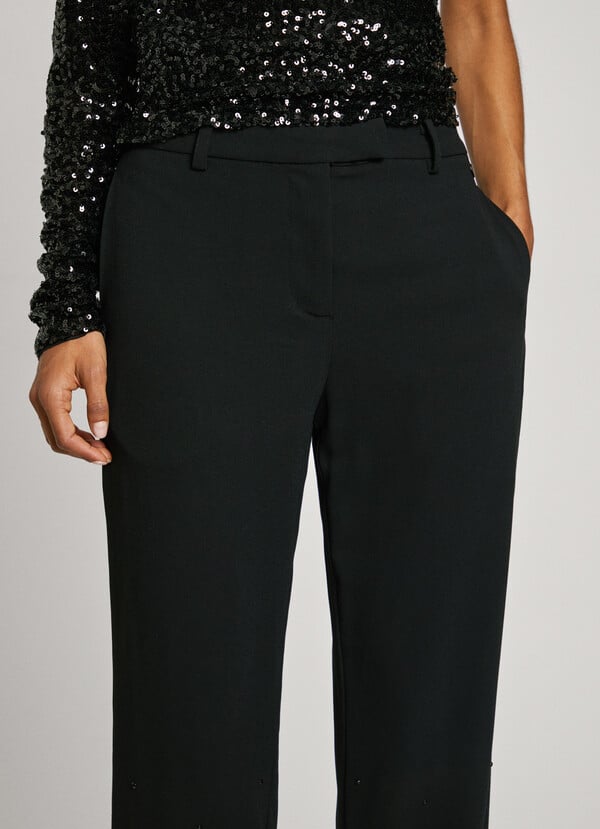 Pepe Jeans Pantalón Recto Con Pedrería