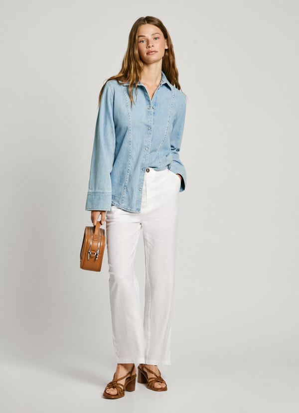 Pepe Jeans pantalón recto de pinzas