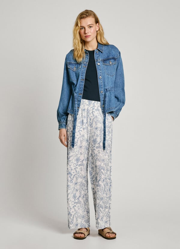 Pepe Jeans pantalón recto estampado floral