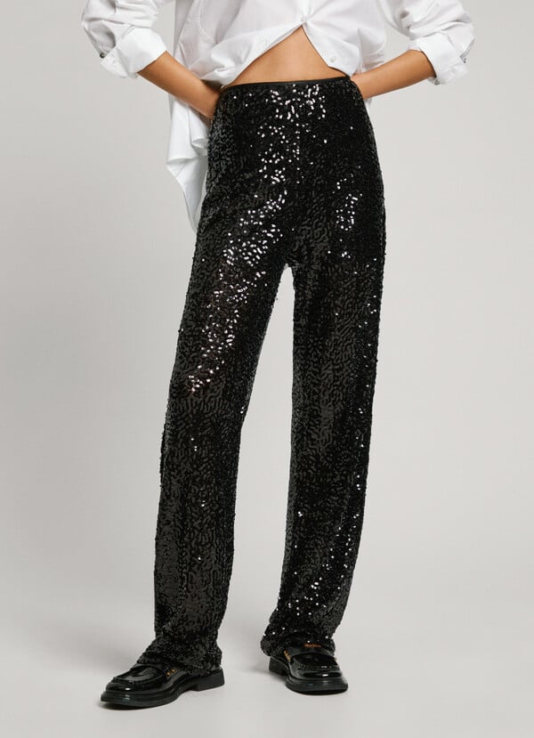 Pepe Jeans Pantalón Recto Lentejuelas