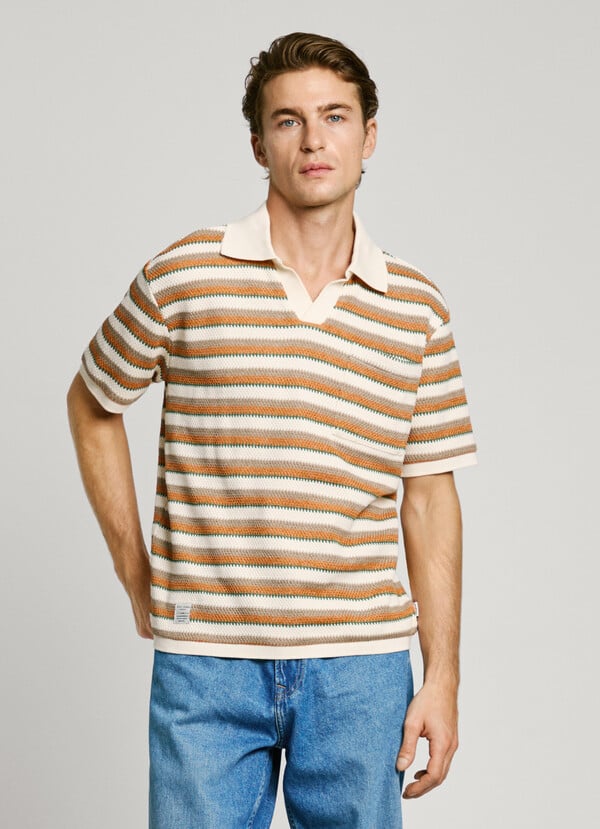 Pepe Jeans polo crochet de rayas