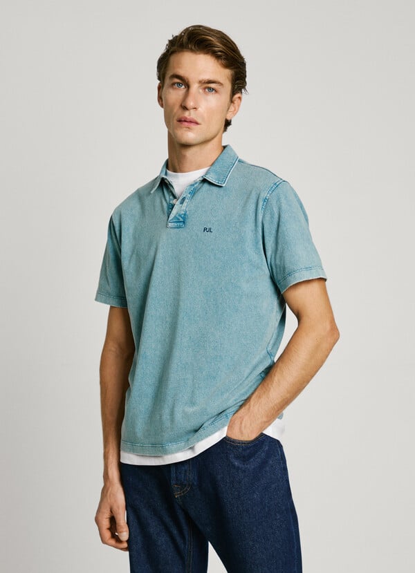Pepe Jeans polo denim monograma bordado