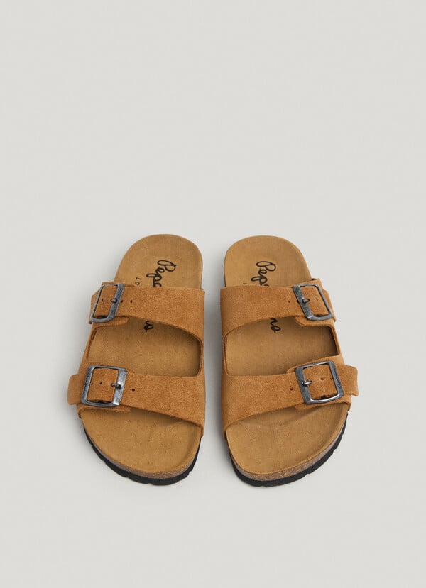 Pepe Jeans Sandalias Ante Con Doble Hebilla