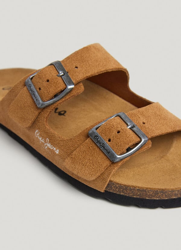 Pepe Jeans Sandalias Ante Con Doble Hebilla