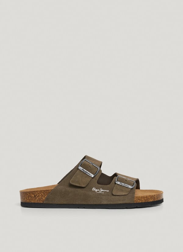 Pepe Jeans sandalias ante con doble hebilla