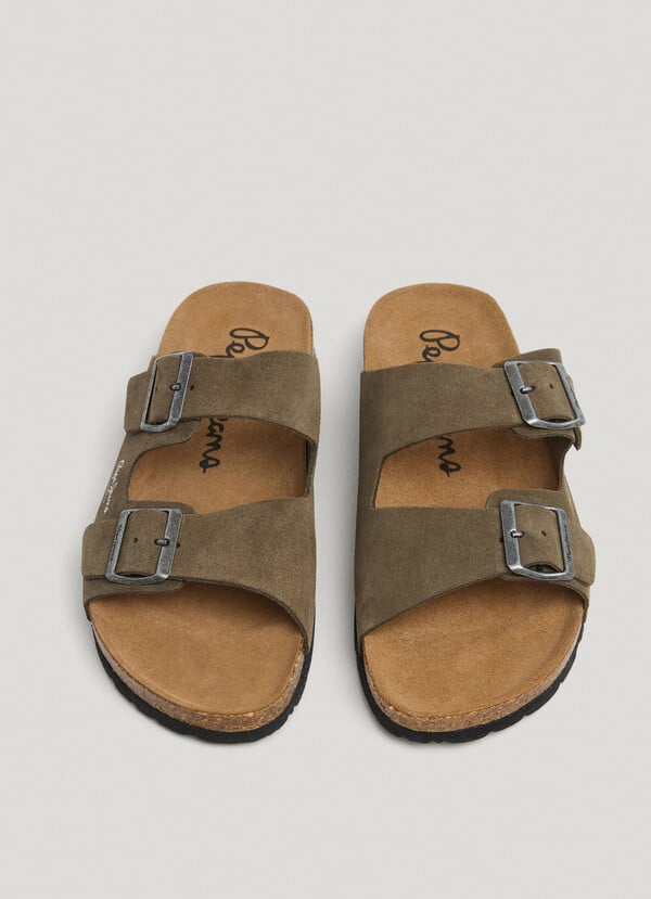 Pepe Jeans Sandalias Ante Con Doble Hebilla