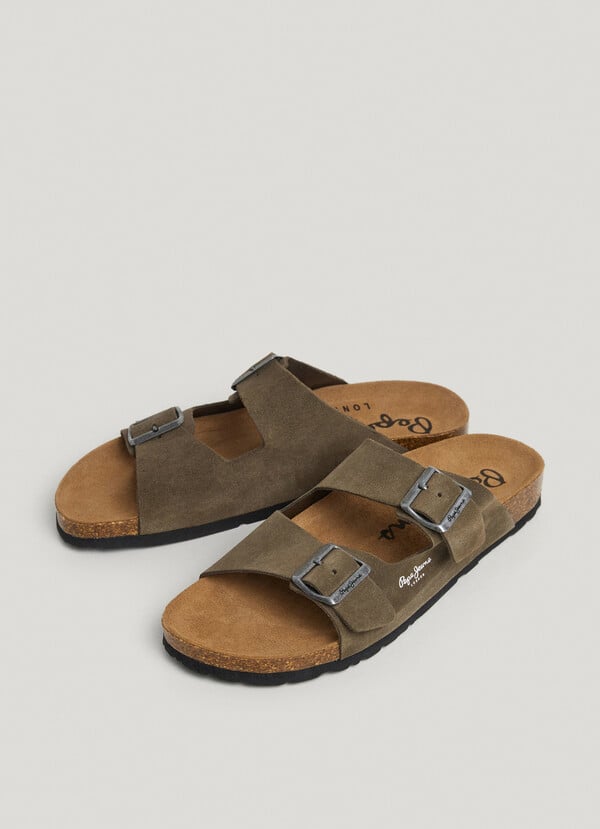 Pepe Jeans Sandalias Ante Con Doble Hebilla