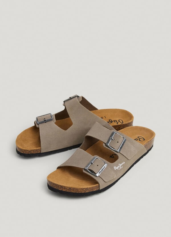 Pepe Jeans Sandalias Ante Con Doble Hebilla