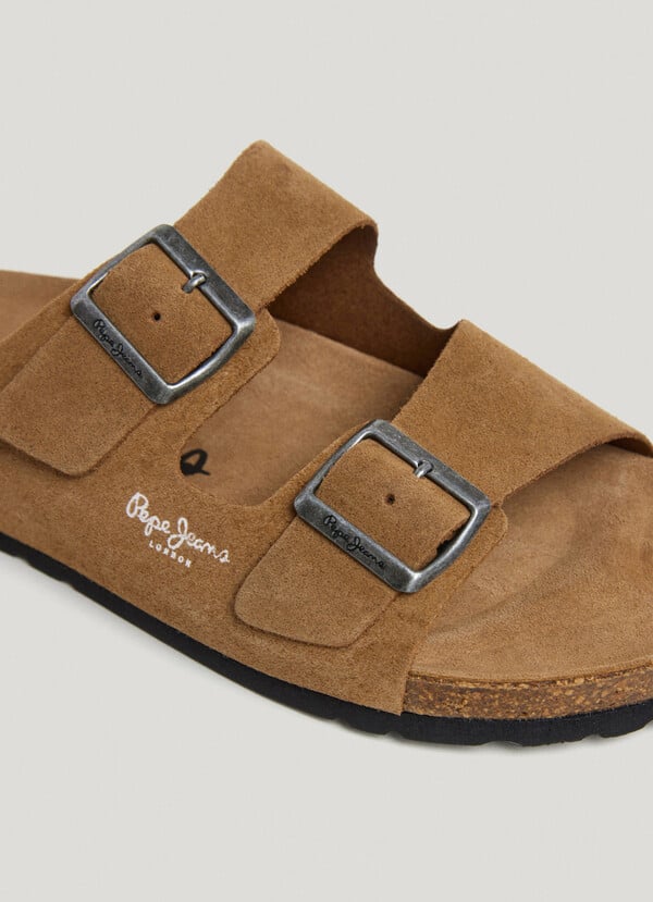 Pepe Jeans Sandalias Ante Con Doble Hebilla