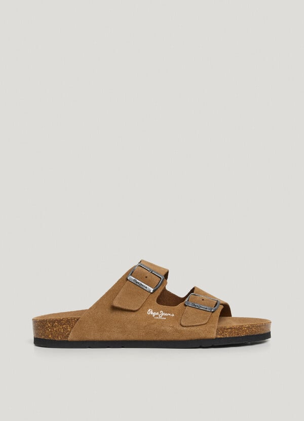 Pepe Jeans sandalias ante con doble hebilla