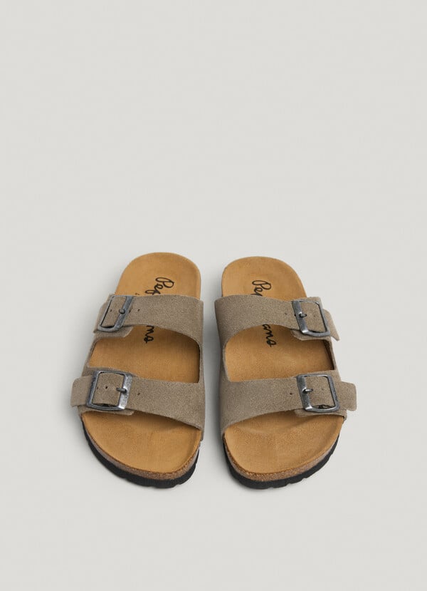 Pepe Jeans Sandalias Ante Con Doble Hebilla