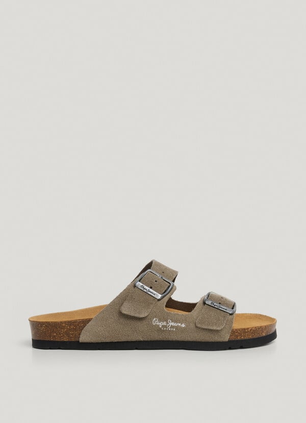 Pepe Jeans sandalias ante con doble hebilla