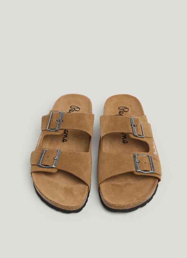 Pepe Jeans Sandalias Ante Con Doble Hebilla