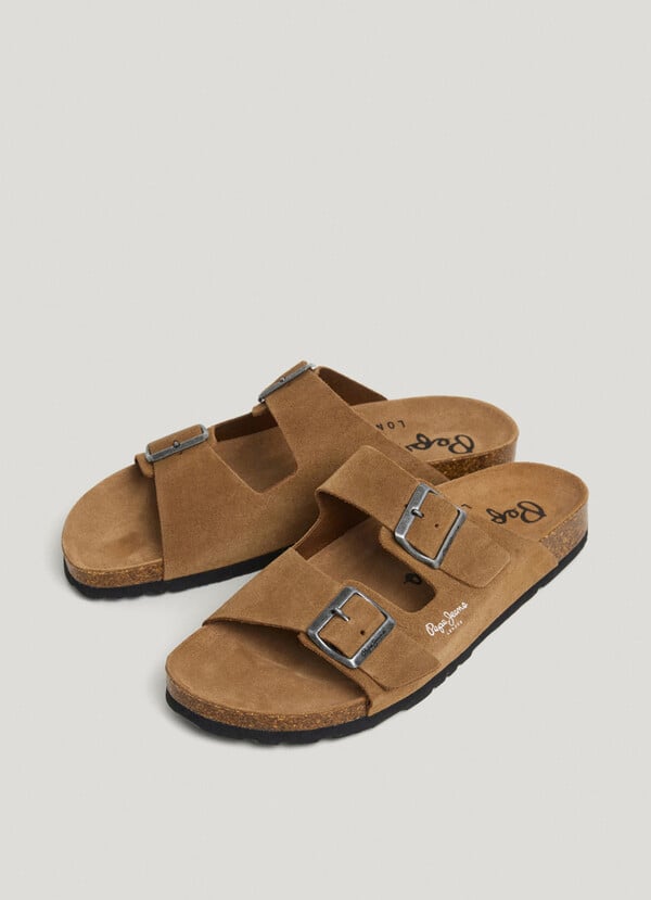 Pepe Jeans Sandalias Ante Con Doble Hebilla
