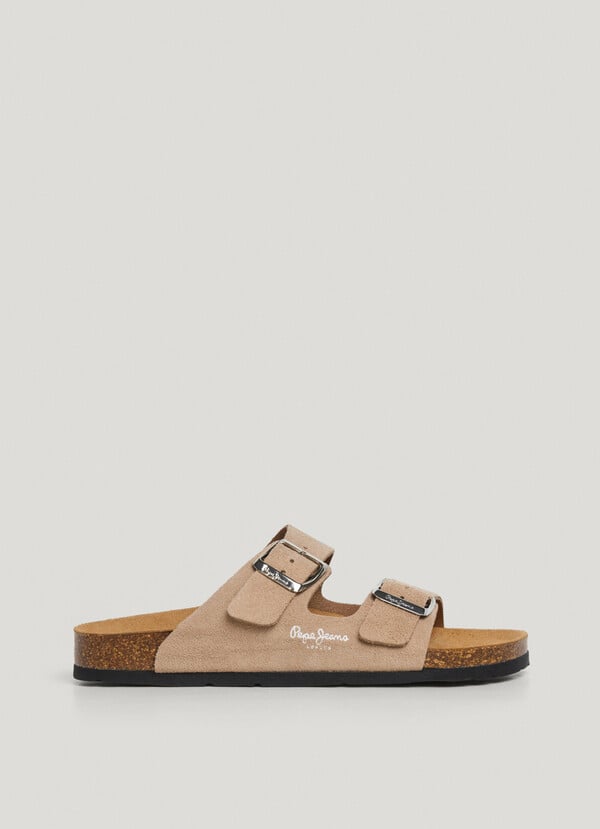 Pepe Jeans Sandalias Ante Con Doble Hebilla