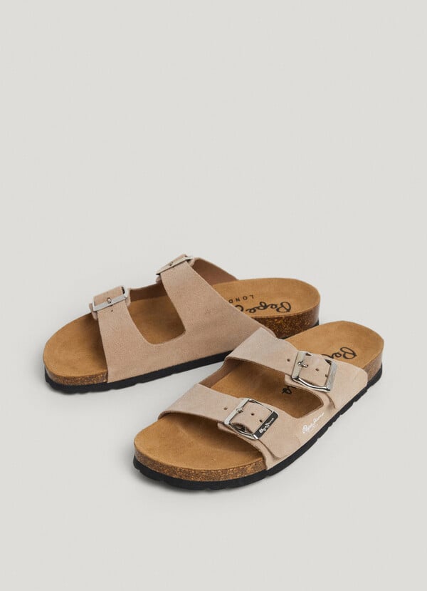 Pepe Jeans Sandalias Ante Con Doble Hebilla