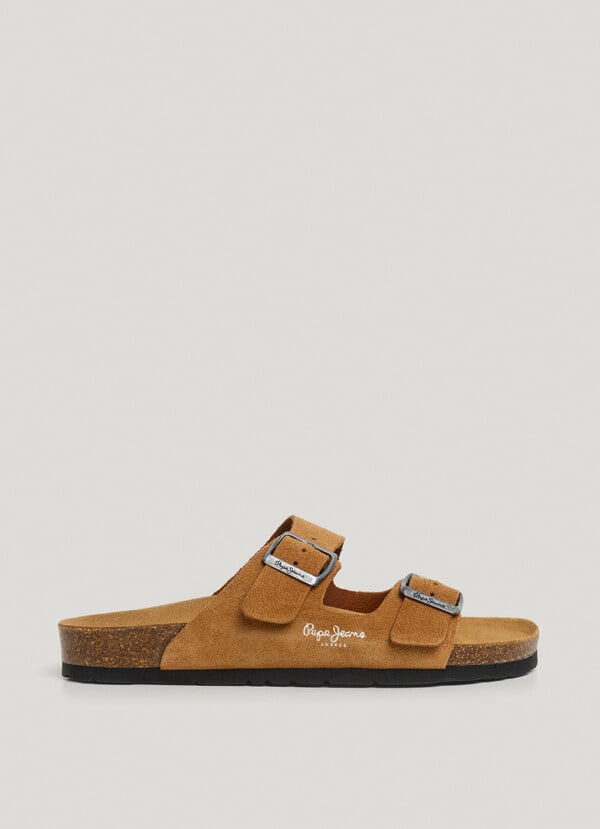 Pepe Jeans sandalias ante con doble hebilla
