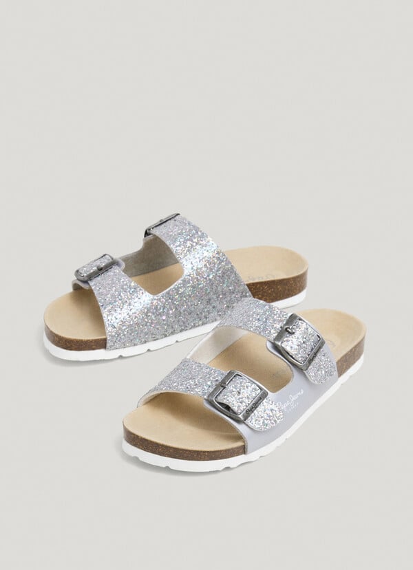 Pepe Jeans Sandalias Con Detalles Glitter