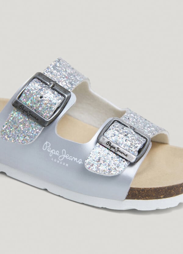 Pepe Jeans Sandalias Con Detalles Glitter