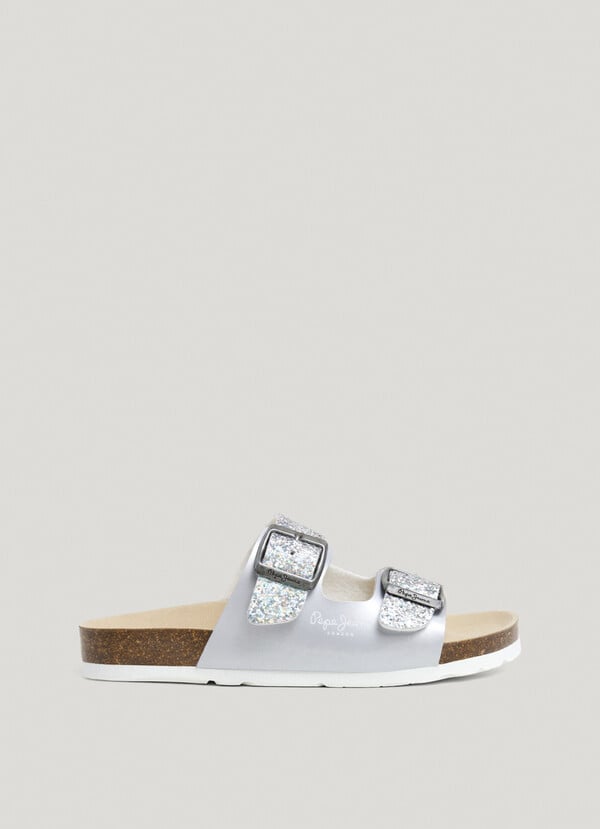 Pepe Jeans sandalias con detalles glitter