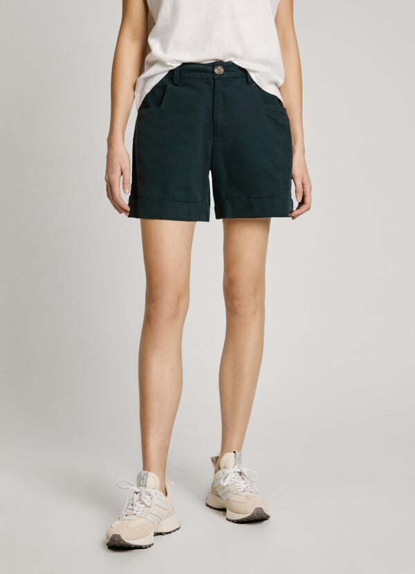 Pepe Jeans Shorts Lona Teñido En Prenda