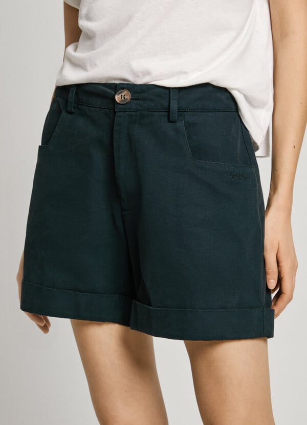 Pepe Jeans Shorts Lona Teñido En Prenda