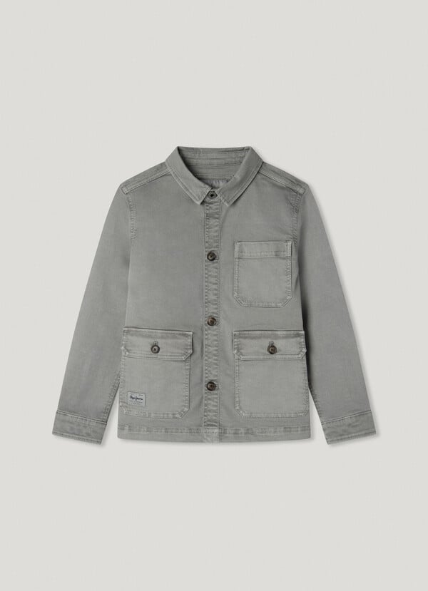 Pepe Jeans sobrecamisa de sarga teñida en prenda