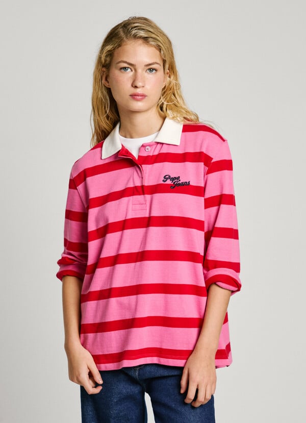 Pepe Jeans sudadera cuello polo de rayas