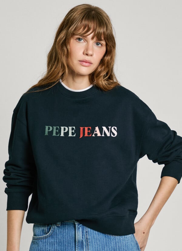 Pepe Jeans sudadera cuello redondo con logo