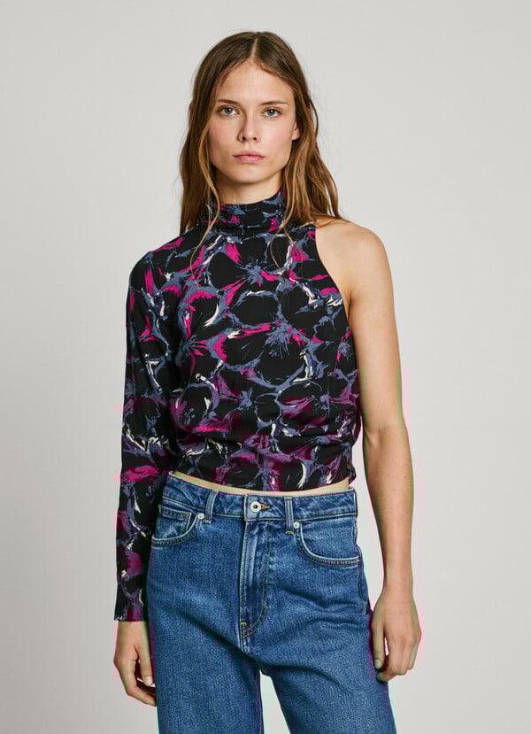 Pepe Jeans Top Asimétrico Cuello Alto