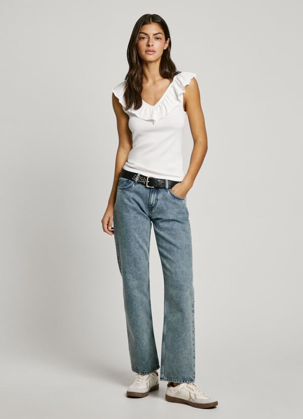 Pepe Jeans Top Canalé Escote En V