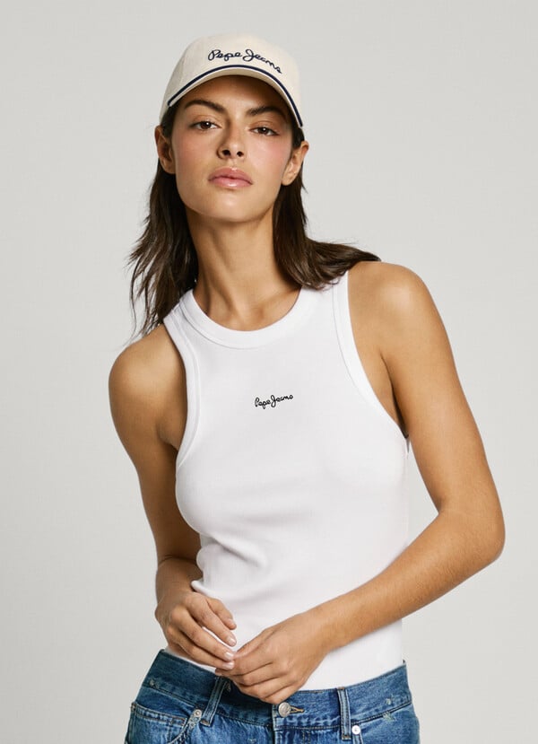 Pepe Jeans top canalé sin mangas