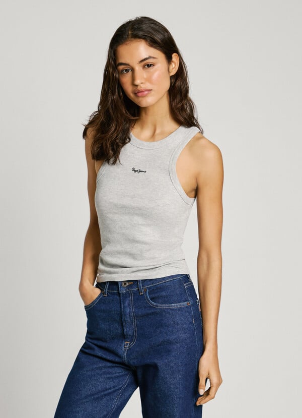 Pepe Jeans top canalé sin mangas